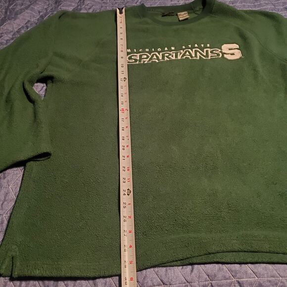 Pro Edge Size XL Michigan State MSU Spartans Green Fleece Pullover FLAWS - Picture 7 of 7